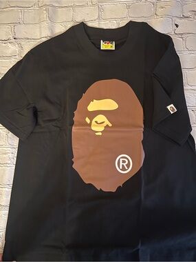 A Bathing Ape Black Short Sleeve Ape Head Tee